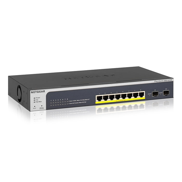 (Pre-Order) GS510TPP 8 Port Gigabit Ethernet High-Power PoE+ Smart Switch with 2 Dedicated SFP Ports (190W) - Garansi 2 Tahun