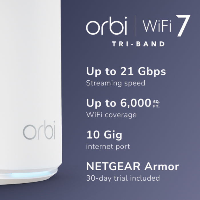 ORBI RBE872 Orbi 870 Series Tri-Band WiFi 7 Mesh 2-Pack - Garansi 2 Tahun