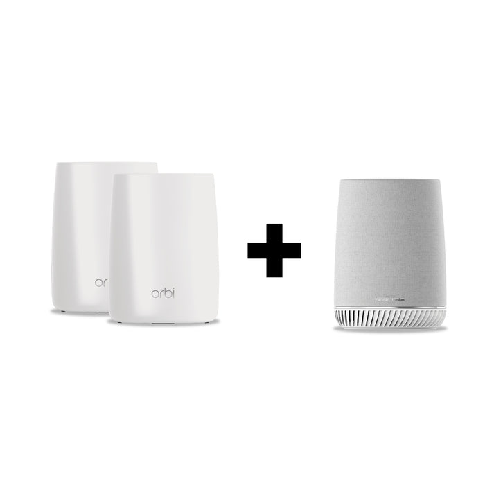 Bundling ORBI RBK50 + RBS40V Voice Satellite Smart Speaker (1 Router + 2 Satellite) - Garansi 2 Tahun