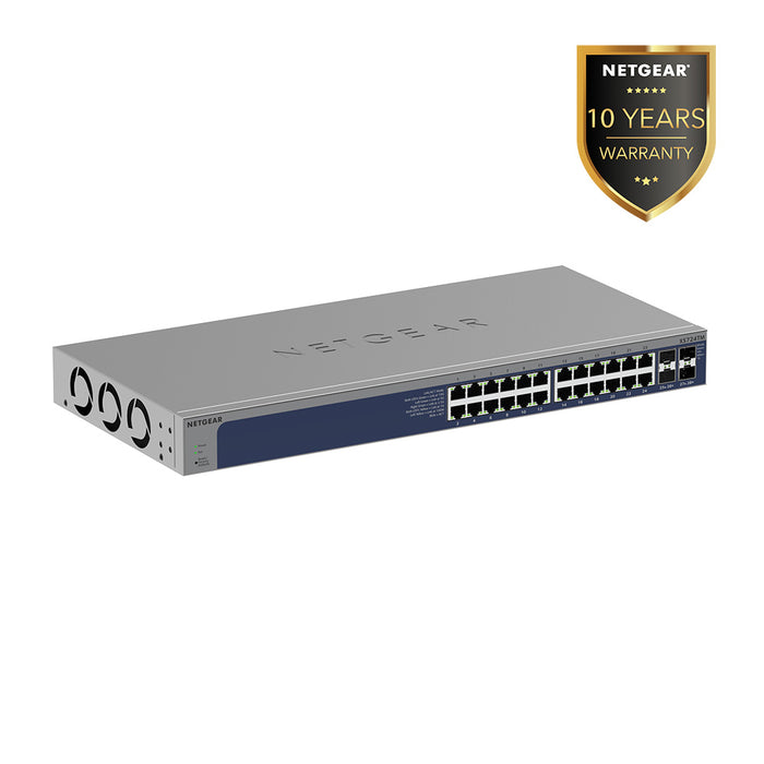 XS724TM 24-Port 10G/Multi-Gigabit Ethernet Smart Switch with 4 10G SFP+ Ports - Garansi 10 Tahun