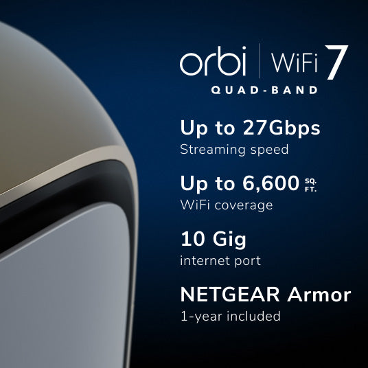 ORBI RBE972S Orbi 970 Series Quad-band WiFi 7 Mesh 2-Pack - Garansi 2 Tahun