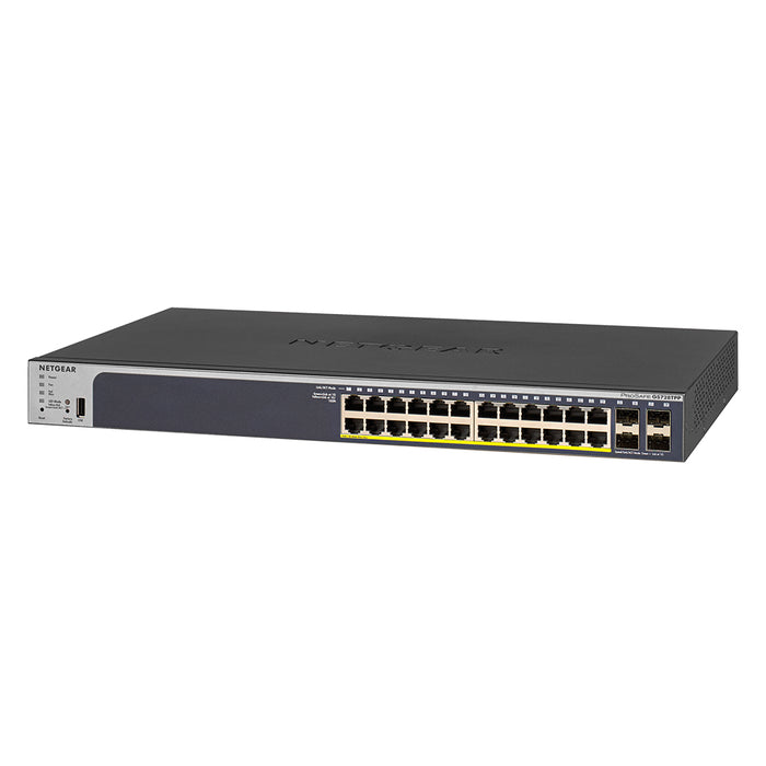 GS728TPP 24 Port Gigabit Ethernet PoE+ Smart Switch w/ optional Remote/Cloud Management & 4 SFP Ports (380W) - Garansi 10 Tahun