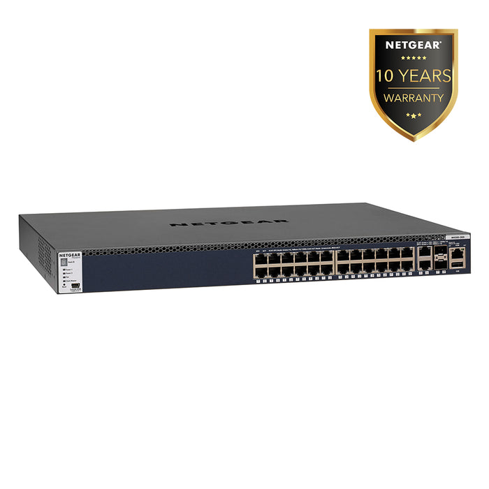 GSM4328S 24X1G STACKABLE MANAGED SWITCH 2X10GBASE-T AND 2XSFP+ - Garansi 10 Tahun
