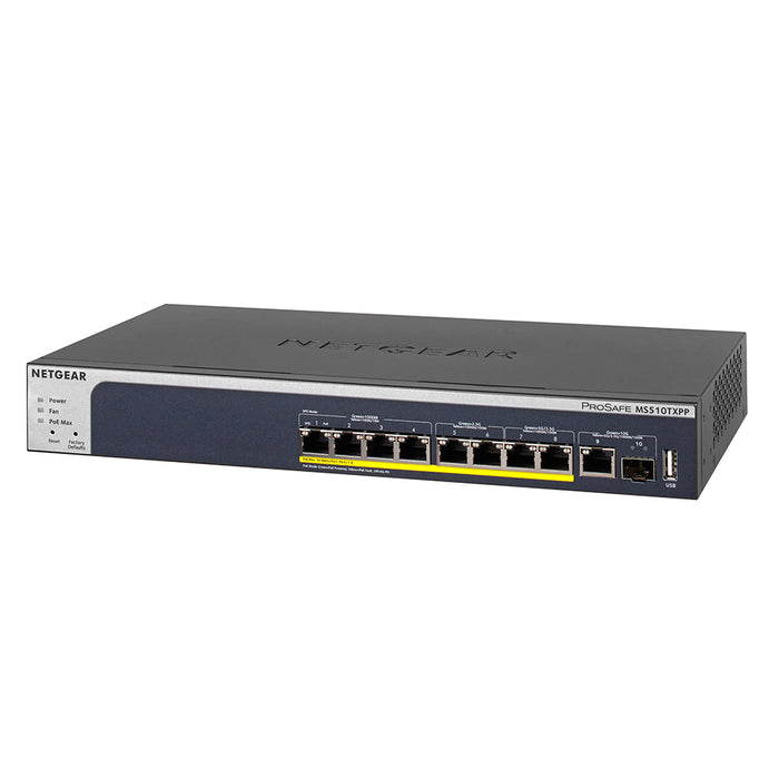 MS510TXPP 8 Port Multi-Gigabit Ethernet PoE+ Smart Switch with 2 Dedicated 10-Gigabit Uplink Ports (1 Copper/1 SFP+) - Garansi 10 Tahun