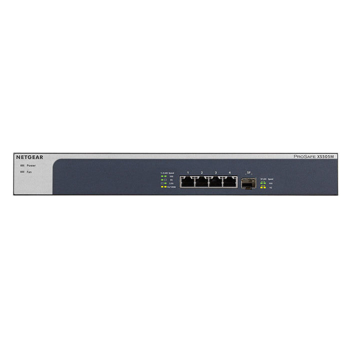 XS505M 5 PORT 10G MULTI-GIGABIT ETHERNET UNMANAGED SWITCH - WITH 1 X 10G SFP+, DESKTOP/RACKMOUNT, AND PROSAFE - Garansi 10 Tahun