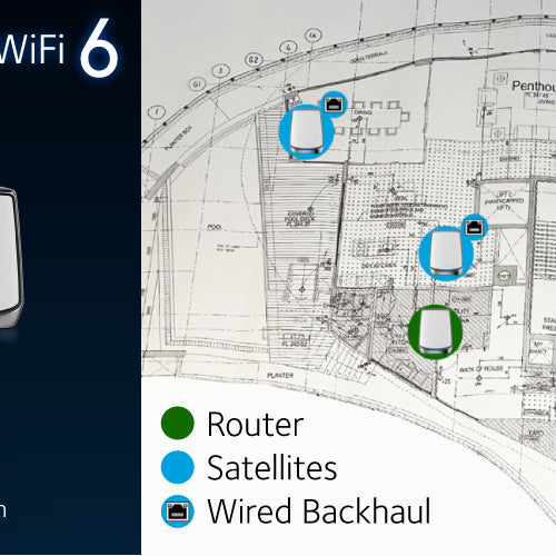 Ruangan seluas 740 meter persegi - Ditaklukkan oleh Bundling Orbi WiFi 6 Mesh (RBK859)