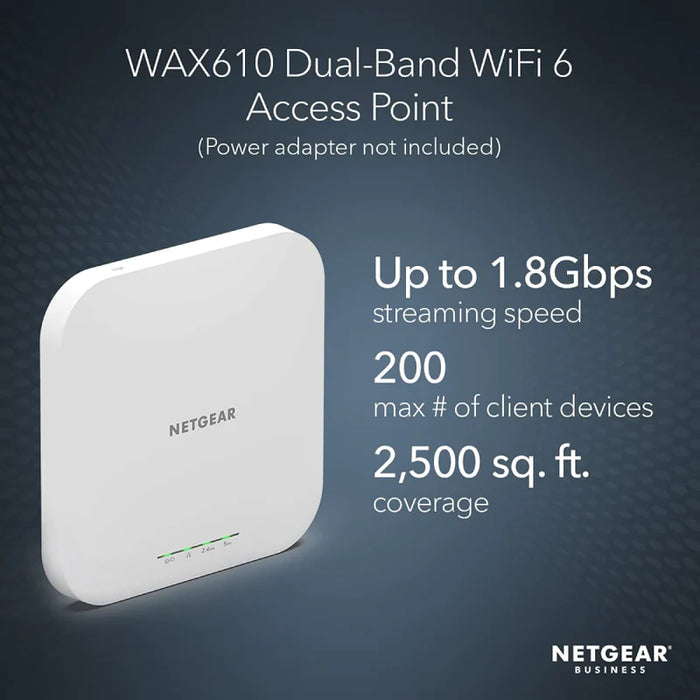 WAX610 Dual Band PoE Multi-Gig Insight Managed WiFi 6 Access Point - Garansi 5 Years