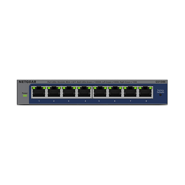 GS108E 8 Port Gigabit Ethernet Easy Smart Managed Switch - Garansi 2 Tahun