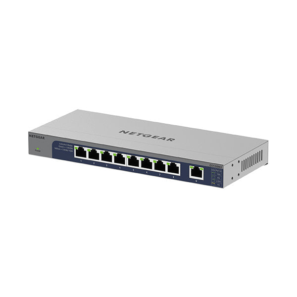 GS108MX 8-Port Gigabit Ethernet Unmanaged Switch with 1 dedicated 10G/Multi-Gig Port - Garansi 2 Tahun