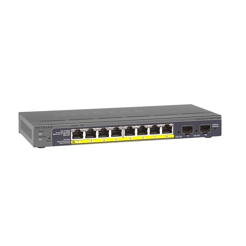 GS110TP 8-Port Gigabit PoE+ Ethernet Smart Switch with SFP Ports and  Cloud Management (55W) Garansi Tahun