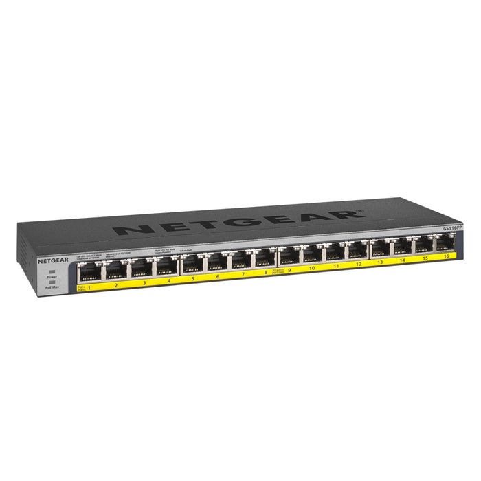 GS116PP 16 Port Gigabit Ethernet High-Power Unmanaged PoE+ Switch with FlexPoE (183W) - Garansi 10 Tahun