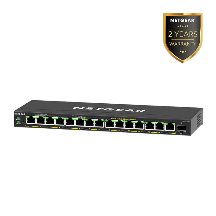 GS316EP 16 Port PoE+ Gigabit Ethernet Plus Switch (180W) - Garansi 2 Tahun