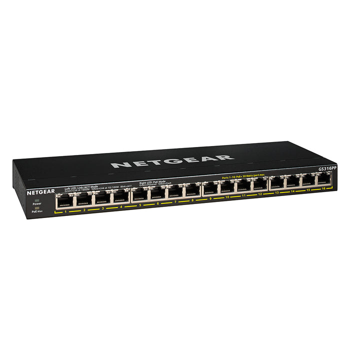 GS316PP 16 Port Gigabit Ethernet Unmanaged PoE+ Switch with FlexPoE (183W) - Garansi 2 Tahun