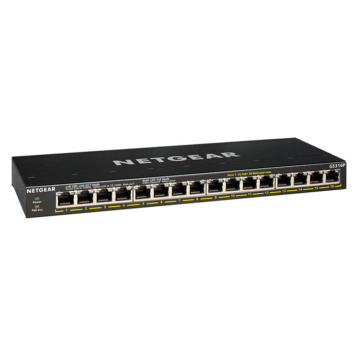GS316P 16 Port Gigabit Ethernet Unmanaged PoE+ Switch with FlexPoE - Garansi 2 Tahun