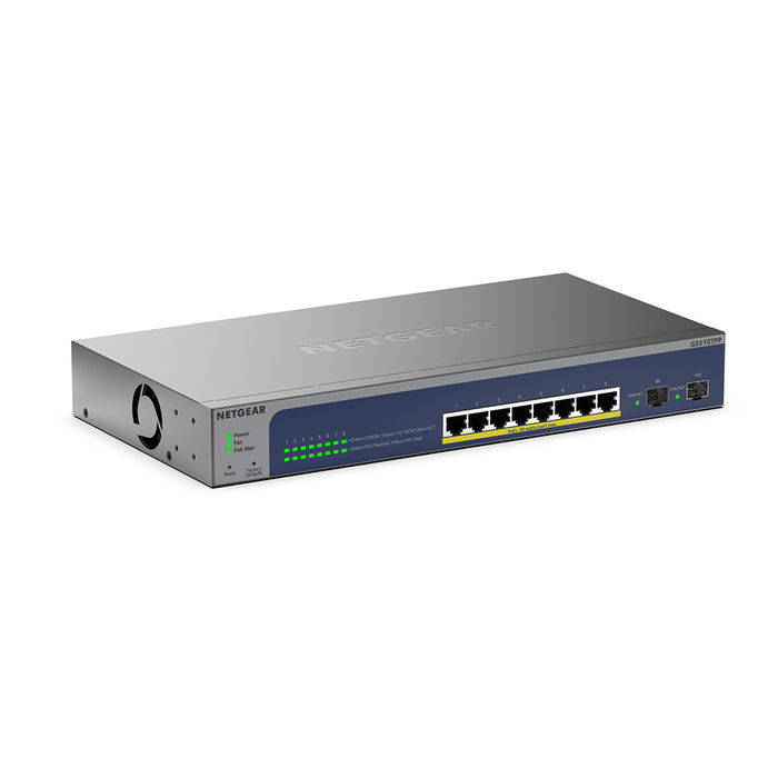 GS510TPP 8 Port Gigabit Ethernet High-Power PoE+ Smart Switch with 2 Dedicated SFP Ports (190W) - Garansi 2 Tahun