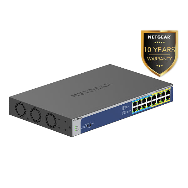 GS516UP 16-Port Gigabit Ethernet High-Power PoE+ Unmanaged Switch with 8-Ports PoE++ (380W) - Garansi 10 Tahun