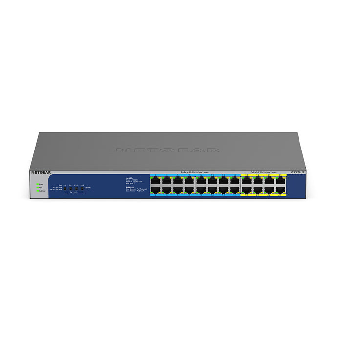 GS524UP 24-Port Gigabit Ethernet High-Power PoE+ Unmanaged Switch with 16-Ports PoE++ (480W) - Garansi 2 Tahun
