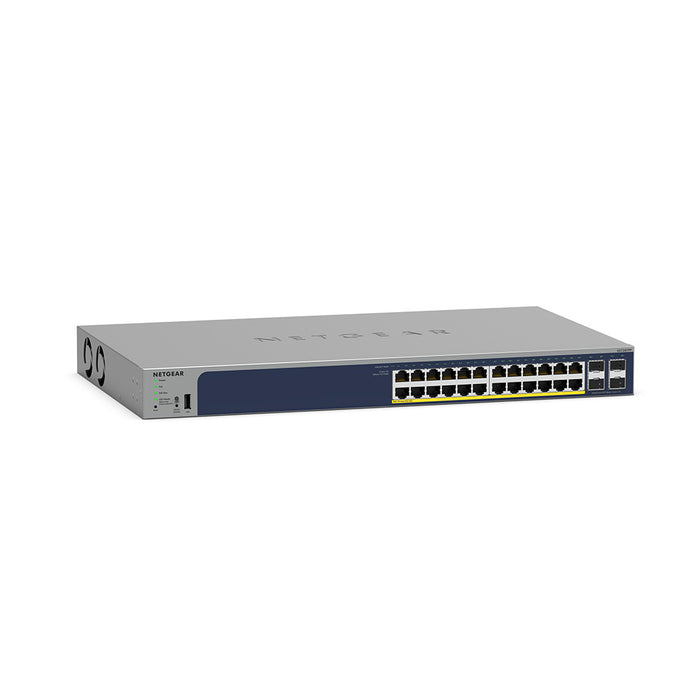 GS728TPP 24 Port Gigabit Ethernet PoE+ Smart Switch w/ optional Remote/Cloud Management and 4 SFP Ports (380W) - Garansi 2 Tahun