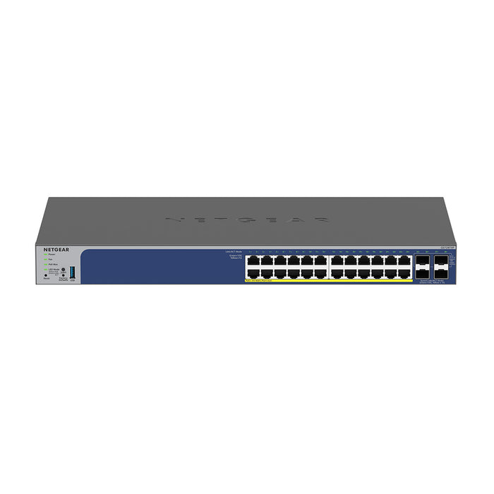 GS728TXP 24-Port Gigabit Ethernet PoE+ Smart Switch w/ optional Remote/Cloud Management and 4 SFP+ Ports (190W) - Garansi 10 Tahun