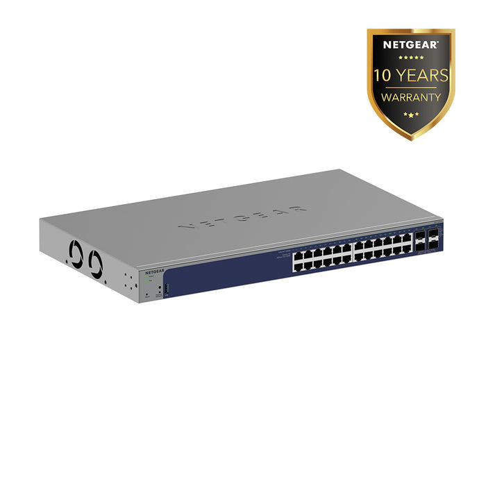 GS728TX 24-Port Gigabit Smart Switch w/optional Remote/Cloud Management and 4 SFP+ Ports - Garansi 10 Tahun