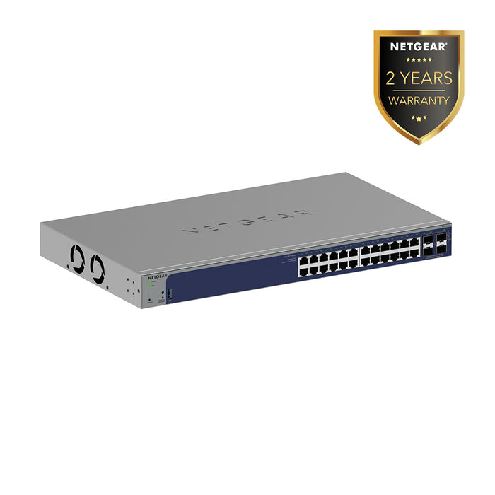 GS728TX 24-Port Gigabit Smart Switch w/optional Remote/Cloud Management and 4 SFP+ Ports - Garansi 2 Tahun