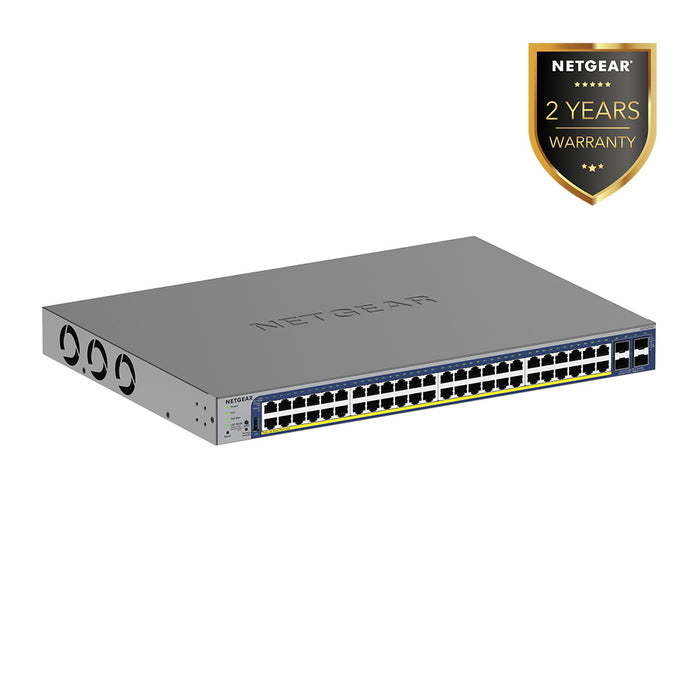 GS752TXP 48-Port Gigabit Ethernet PoE+ Smart Switch w/ optional Remote/Cloud Management and 4 SFP+ Ports (380W) - Garansi 2 Tahun