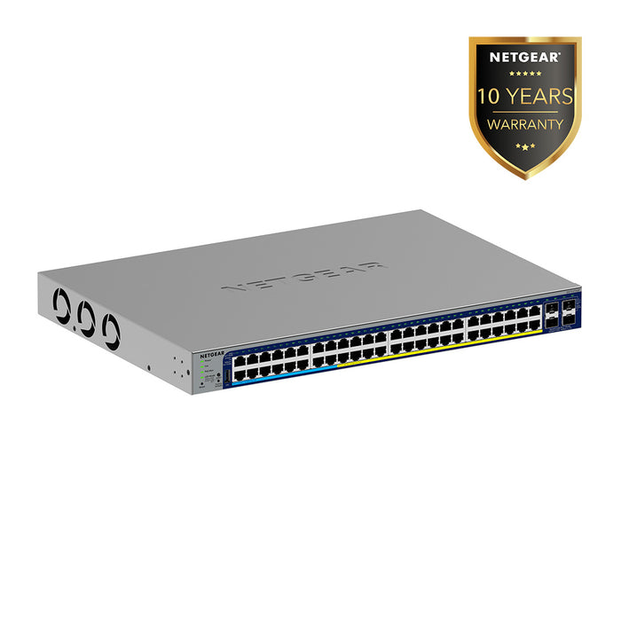 GS752TXUP 48-Port Gigabit PoE+ and PoE++ Smart Switch w/optional Remote/Cloud Management and 4 SFP+ Ports (640W) - Garansi 10 Tahun