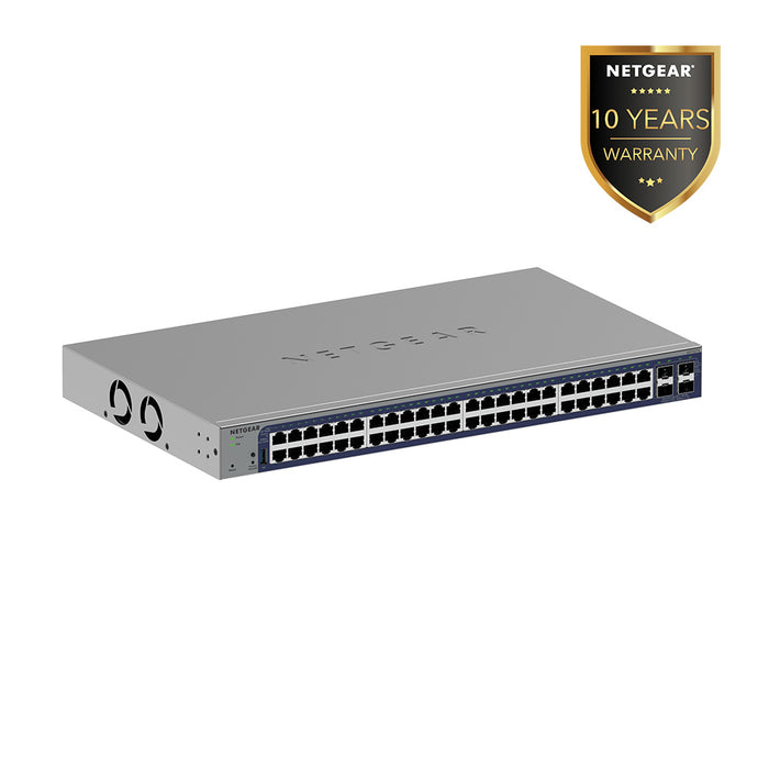 GS752TX 48-Port Gigabit Smart Switch w/optional Remote/Cloud Management and 4 SFP+ Ports - Garansi 10 Tahun