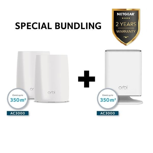 (Pre-Order) Bundling ORBI RBK50 + RBS50Y Outdoor Satellite (1 router + 2 satellite) - Garansi 2 Tahun