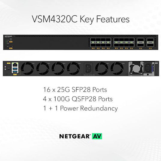 (Pre-Order) AV Line M4350-16V4C Fully Managed Switch (VSM4320C) 16xSFP28 25G and 4xQSFP28 100G Managed Switch - Garansi 2 Tahun