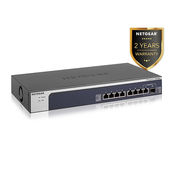 XS508M 8 Port 10G Multi Gigabit Ethernet UNMANAGED SWITCH With 1x10G SFP+ Desktop/Rackmount & Prosafe - Garansi 2 Tahun