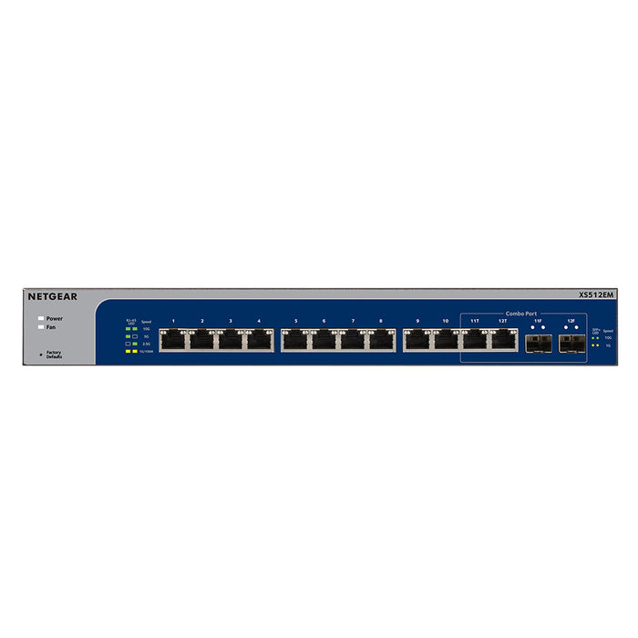 XS512EM 12 Port 10G Gigabit/Multi-Gigabit Ethernet Switch with 2SFP+ Combo Ports - Garansi 10 Tahun