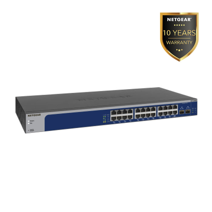 XS724EM 24-Port 10G/Multi-Gigabit Plus Switch with 2 Dedicated SFP+ Ports - Garansi 10 Tahun