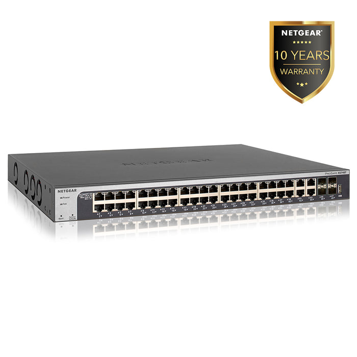 XS748T 48-Port 10-Gigabit Ethernet Smart Switch with 4 Dedicated SFP+ Ports - Garansi 10 Tahun