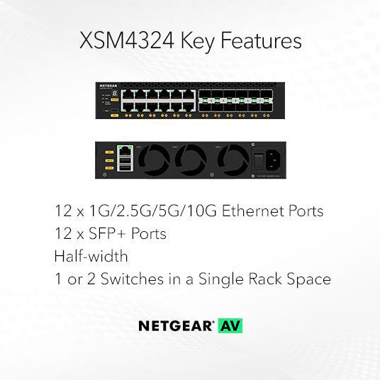 (Pre-Order) AV Line M4350-12X12F Fully Managed Switch (XSM4324) 12x10G/Multi-Gig and 12xSFP+ Managed Switch - Garansi 2 Tahun