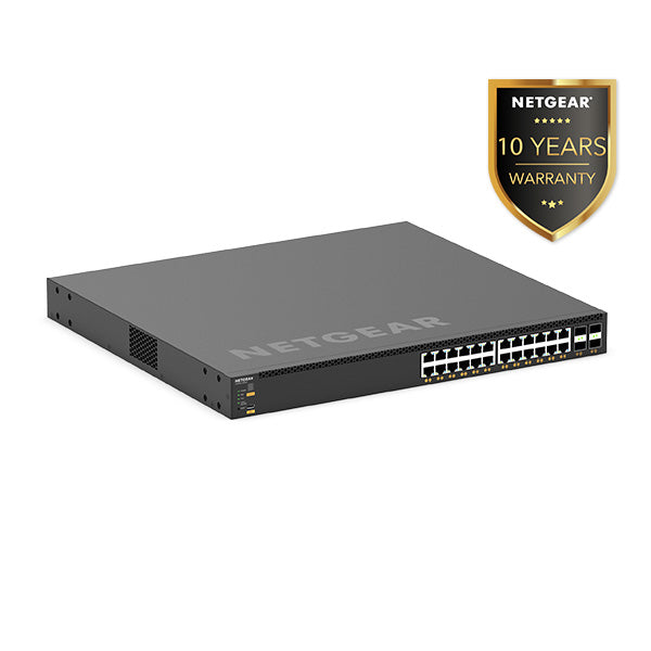 M4350-24X4V (XSM4328CV) 24x10G/Multi-Gig PoE+ (576W base, up to 720W) and 4xSFP28 25G Enterprise / AV Line Fully Managed Switch - Garansi 10 Tahun