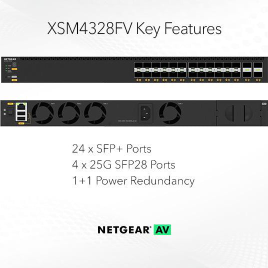 AV Line M4350-24F4V Fully Managed Switch (XSM4328FV) 24xSFP+ and 4xSFP28 25G Managed Switch - Garansi 2 Tahun