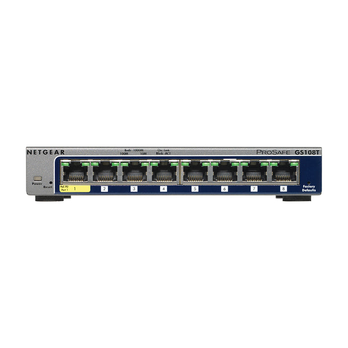 GS108T 8-PORT GIGABIT ETHERNET SMART SWITCH WITH CLOUD MANAGEMENT - Garansi 2 tahun