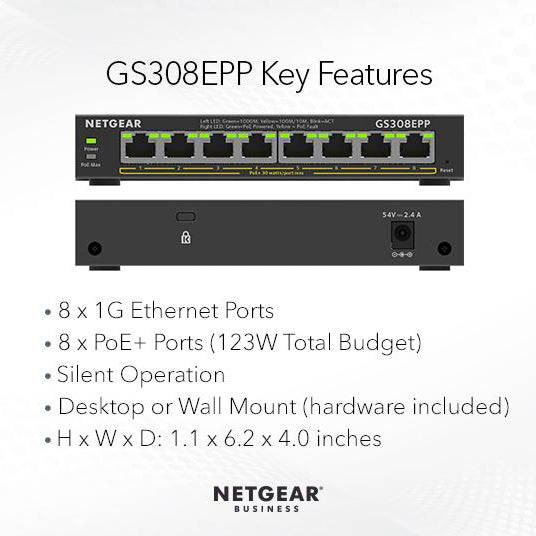GS308EPP 8 Port Gigabit Ethernet Plus Switch - Garansi 2 Tahun