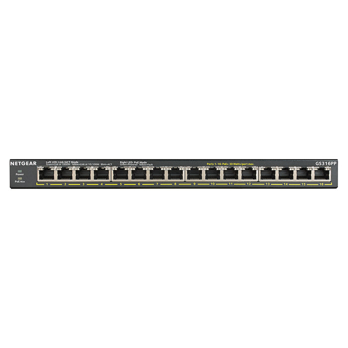GS316PP 16 Port Gigabit Ethernet Unmanaged PoE+ Switch with FlexPoE (183W) - Garansi 2 Tahun