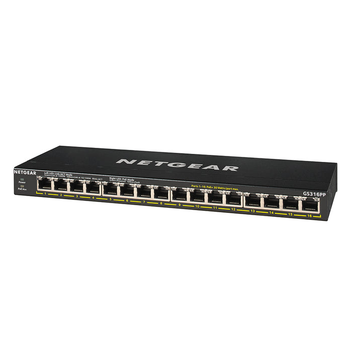 GS316PP 16 Port Gigabit Ethernet Unmanaged PoE+ Switch with FlexPoE (183W) - Garansi 2 Tahun