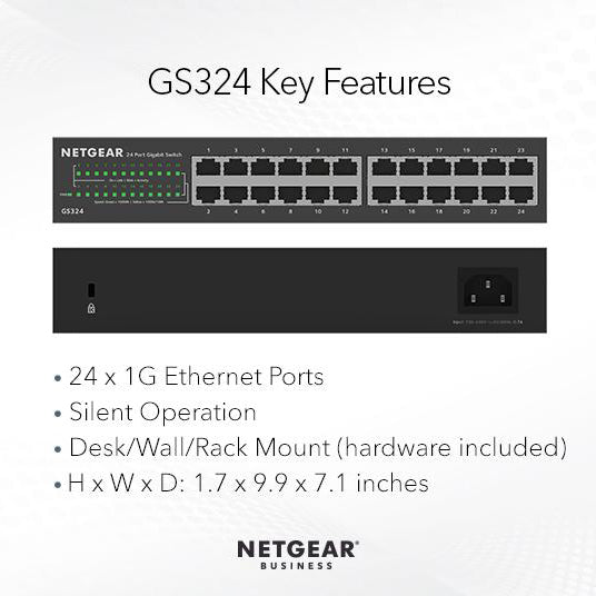 GS324 24 Port Gigabit Ethernet Unmanaged Switch - Garansi 2 Tahun