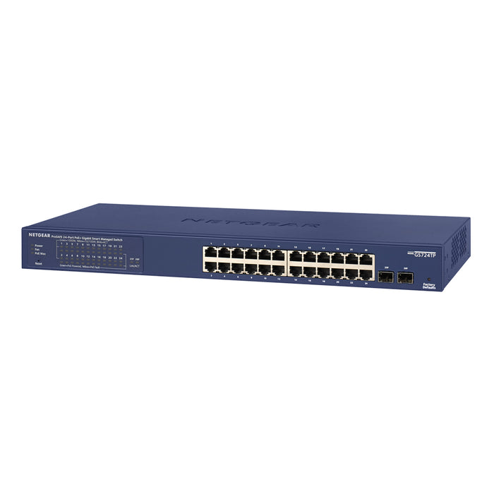 GS724TP 24-Port Gigabit Ethernet PoE+ Smart Switch with 2 SFP Ports and Cloud Management (190W) - Garansi 2 Tahun