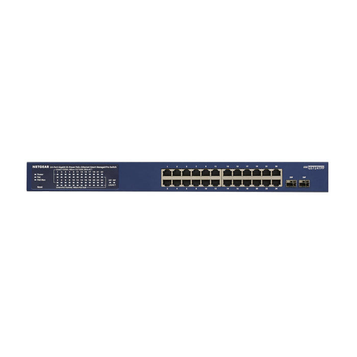 GS724TPP 24 Port Gigabit Ethernet PoE+ Smart Switch w/ optional Remote/Cloud Management & 2 SFP Ports (380W)  - Garansi 10 Tahun