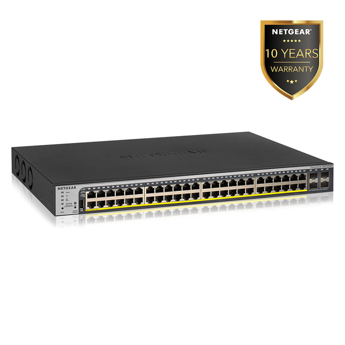 GS752TPP 48 Port Gigabit PoE+ Smart Switch w/ optional Remote/Cloud Management & 4 SFP Ports (760W) - Garansi 10 Tahun