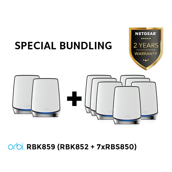 (Pre-Order) ORBI RBK859 Tri Band Mesh WiFi 6 System AX6000 (1 router + 8 satellites) - Garansi 2 tahun